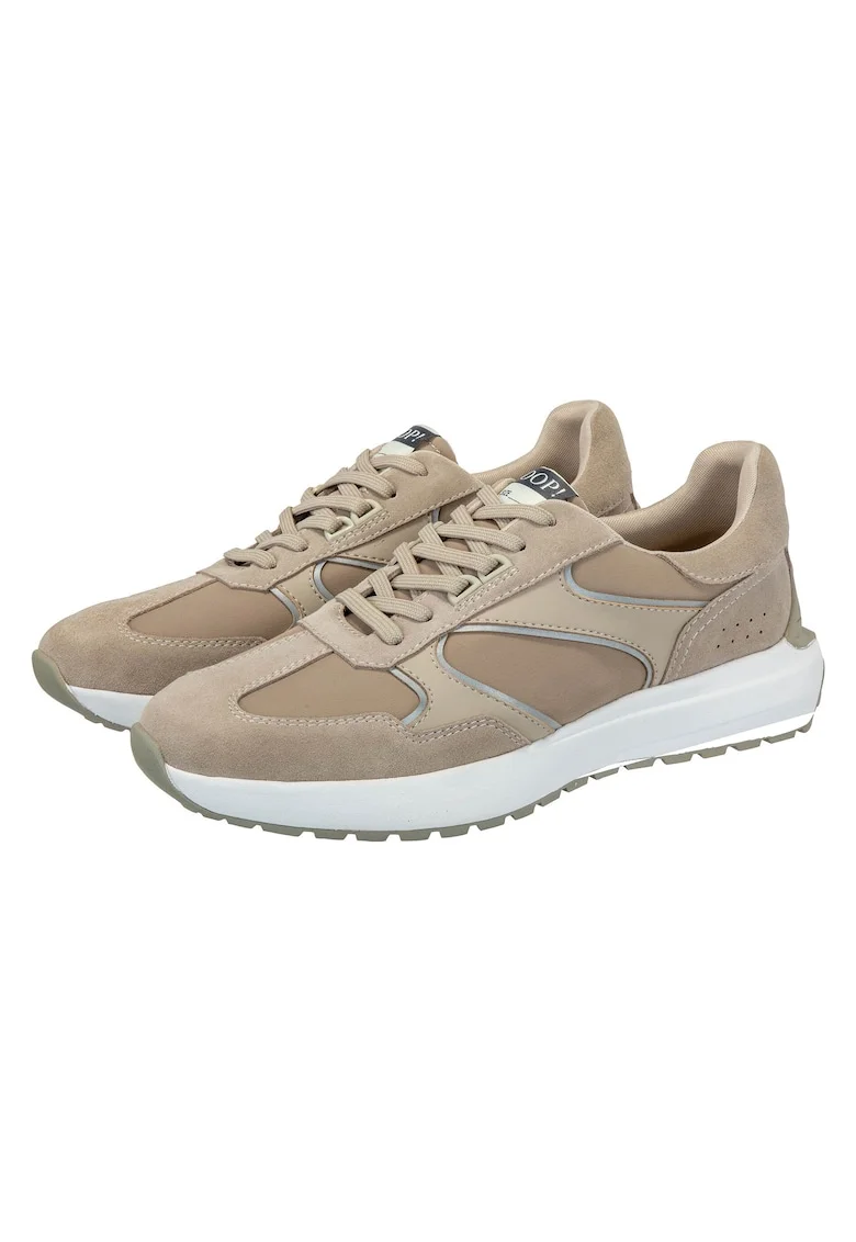 Pantofi sport cu garnituri de piele intoarsa Misto Helos, Bej