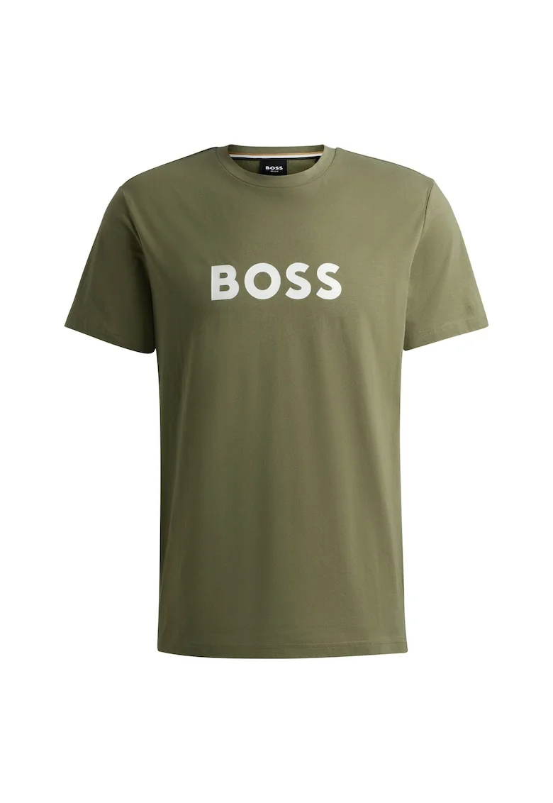 Tricou de bumbac organic cu logo, Kaki