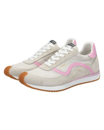 Pantofi sport de piele intoarsa cu garnituri textile 26673, Bej/Roz