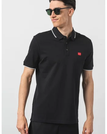 Tricou polo slim fit Deresino, Negru