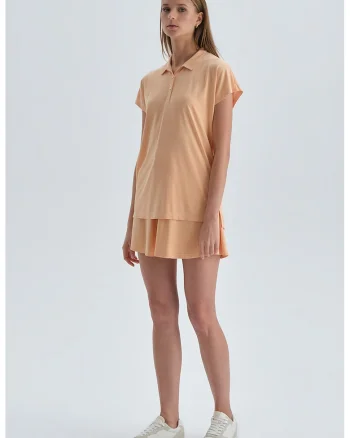 Tricou polo cu model uni, Piersica