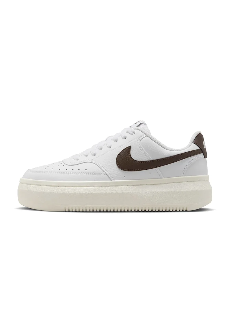 Pantofi sport flatform Court Vision Alta, Alb/Negru stins