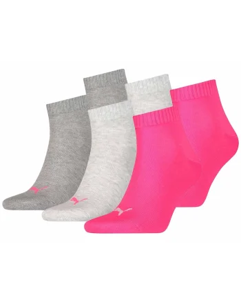 Set de sosete pana la glezna unisex - 6 perechi, Roz aprins/Gri melange