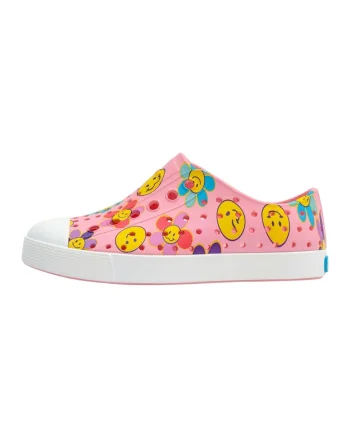 Tenisi flatform cu model, Galben/Roz pastel