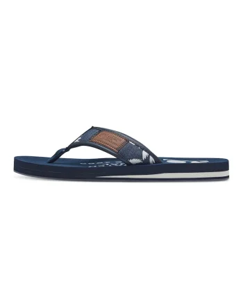 Papuci flip-flop cu imprimeu logo, Bleumarin