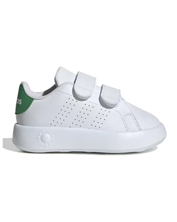 Pantofi sport de piele ecologica cu velcro Advantage, Alb/Verde