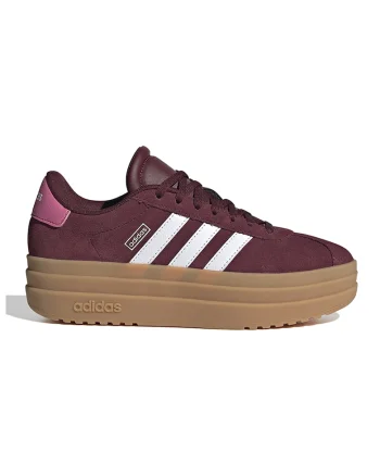 Pantofi sport Court Bold din piele intoarsa cu talpa flatform, Visiniu