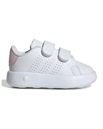 Pantofi sport de piele ecologica cu velcro Advantage, Alb