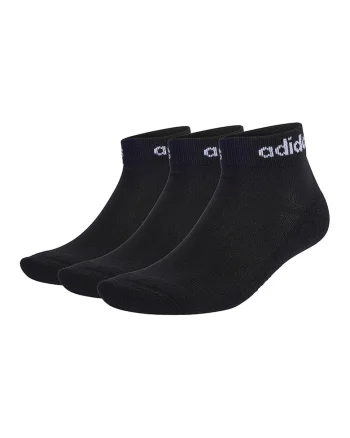 Set de sosete pana la glezna unisex cu model logo - 3 perechi, Negru