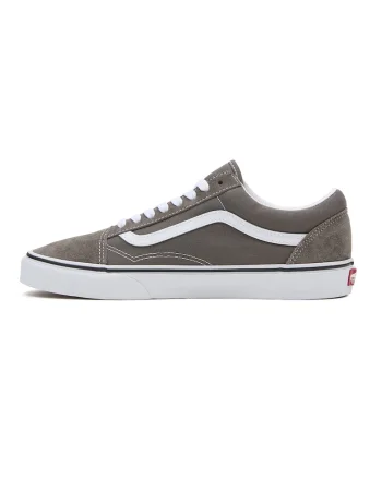 Pantofi sport de piele intoarsa Old Skool, Alb/Maro taupe