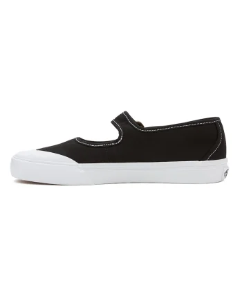 Pantofi Mary Jane de panza cu catarama, Alb/Negru