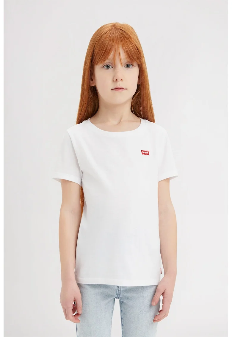 Tricou cu decolteu la baza gatului Batwing Chest Hit, Rosu/Alb