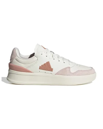 Pantofi sport din piele si piele intoarsa Kantana, Alb/Roz