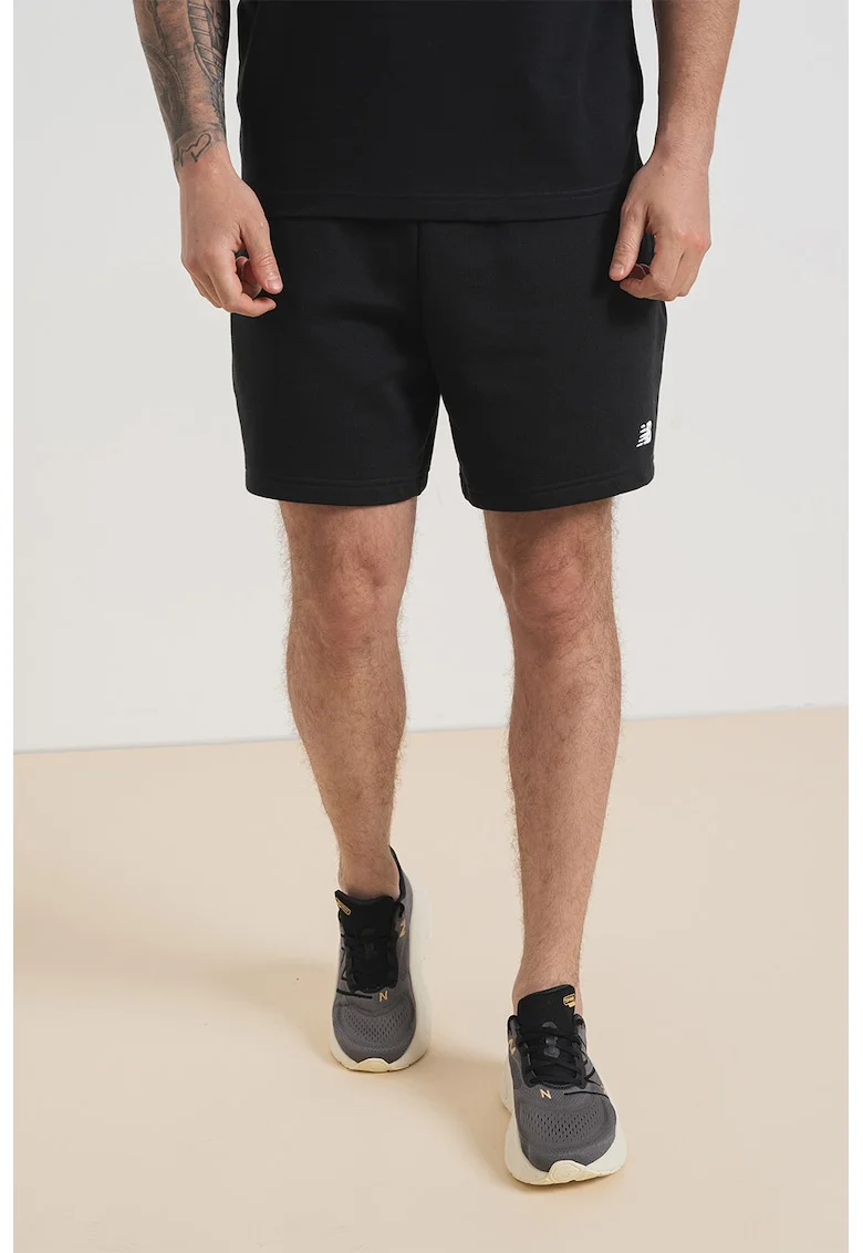 Pantaloni scurti de trening cu croiala relaxed fit, Negru