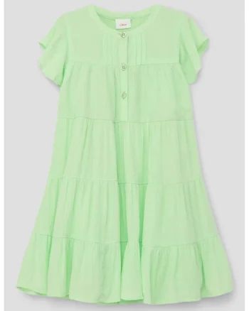 Rochie elastica cu maneci butterfly, Verde pal