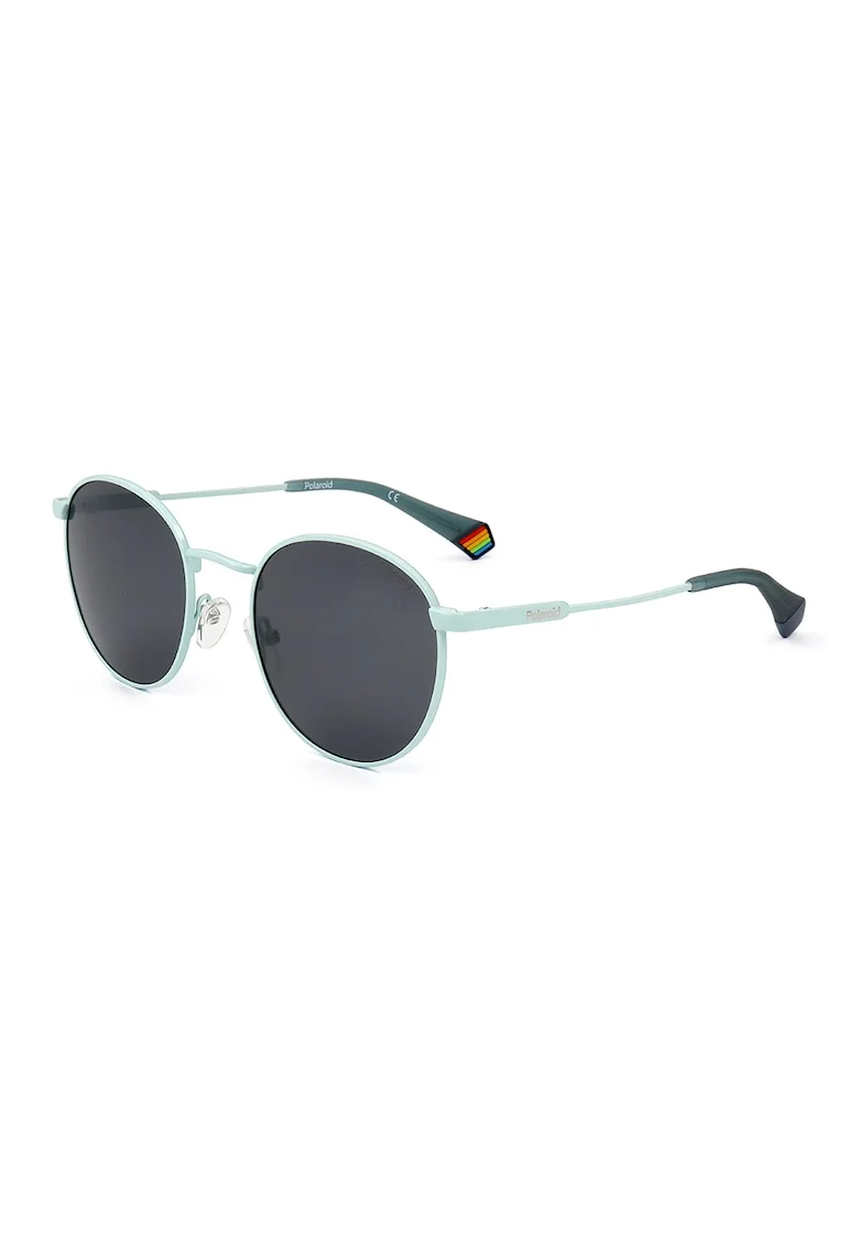 Ochelari de soare rotunzi unisex cu lentile polarizate, Albastru azur
