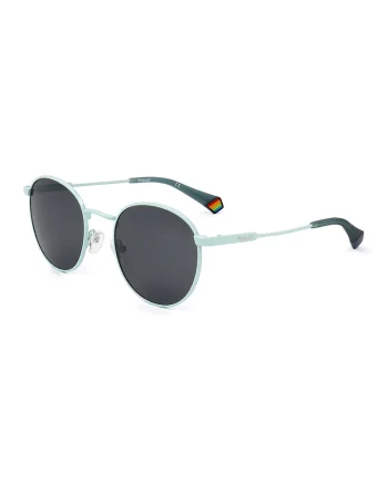 Ochelari de soare rotunzi unisex cu lentile polarizate, Albastru azur