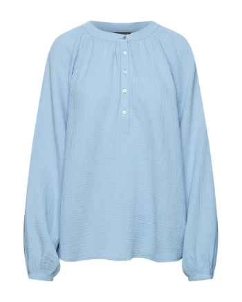 Bluza-tunica cu maneci cazute, Albastru deschis