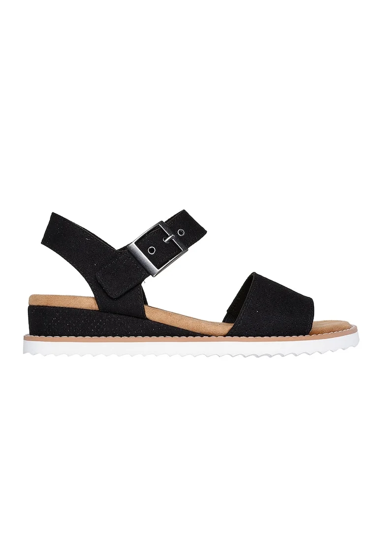 Sandale wedge cu perforatii, Negru