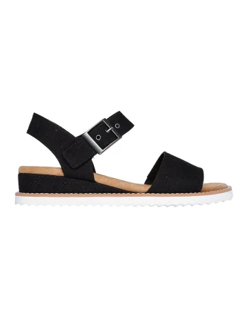 Sandale wedge cu perforatii, Negru