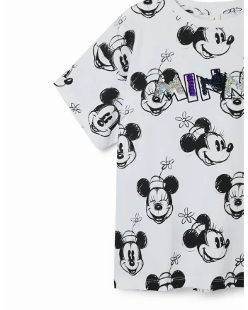Tricou cu imprimeu cu desene, Alb/Negru