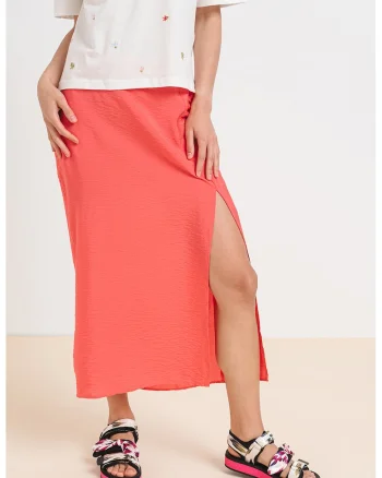 Fusta cu slit lateral Josie, Coral