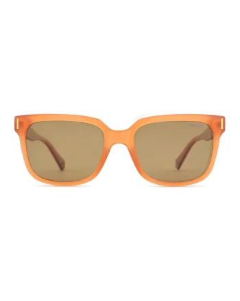 Ochelari de soare patrati cu model unisex, Maro/Portocaliu persan