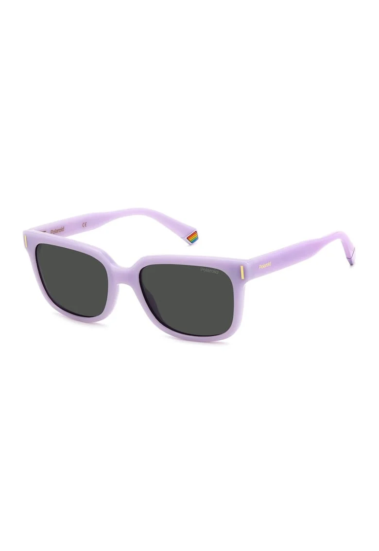 Ochelari de soare patrati cu model unisex, Lila/Gri antracit