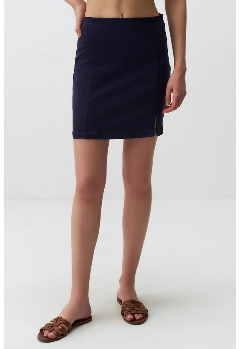 Fusta mini cu slit lateral, Bleumarin