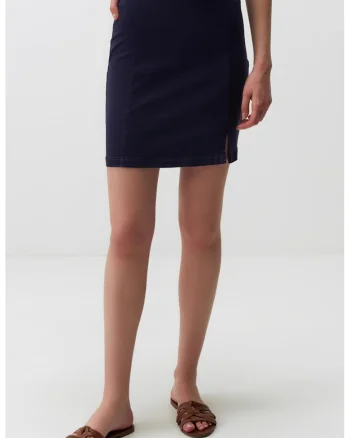 Fusta mini cu slit lateral, Bleumarin
