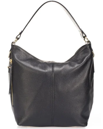 Geanta hobo din piele, Negru