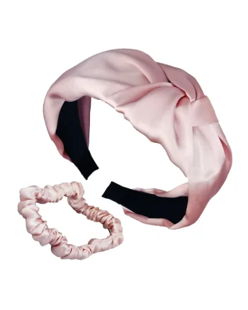 . Set de elastic si bentita din matase Delicat&Doux, Roz