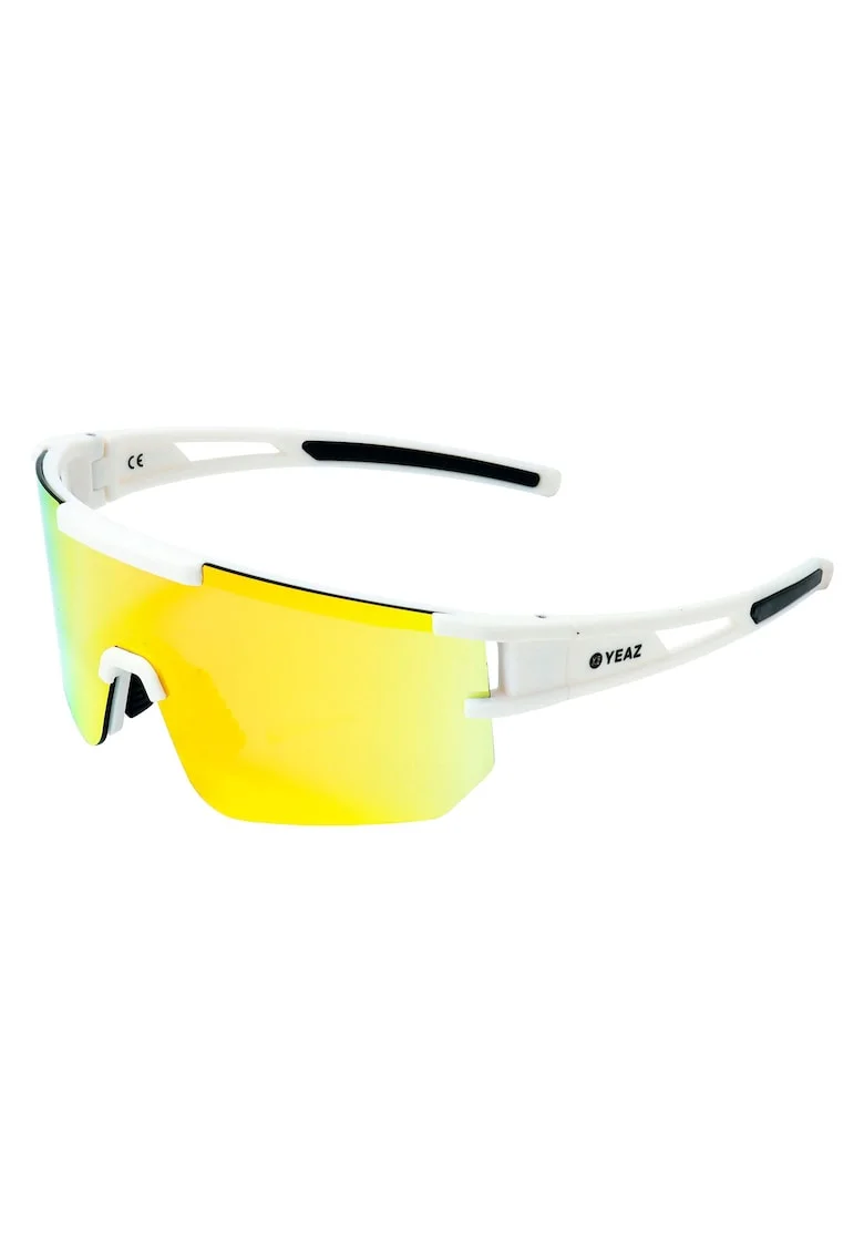 Ochelari de soare wrap unisex cu lentile oglinda Sunspark, Alb