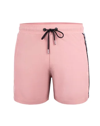 Pantaloni scurti de baie cu logo lateral si buzunare cu fermoar Seabeat 28987, Roz