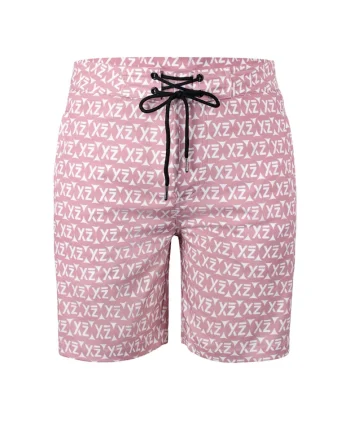 Pantaloni scurti de baie cu buzunare cu fermoar si model Dazzers 28989, Roz