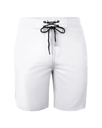 Pantaloni scurti de baie cu snur in talie DAVEY 28991, Alb