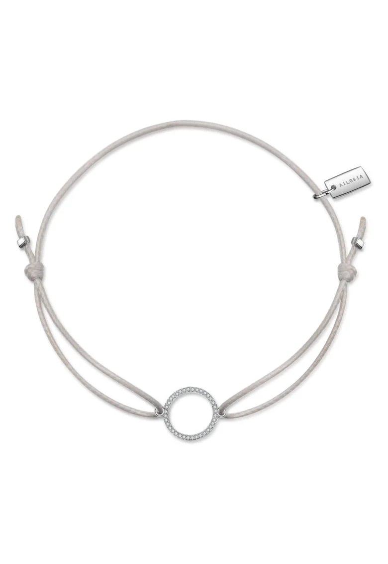 Bratara ajustabila cu element rotund si zirconia Laure 29243, Argintiu