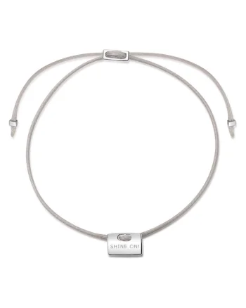 Bratara ajustabila cu element gravat Lorie 29251, Argintiu