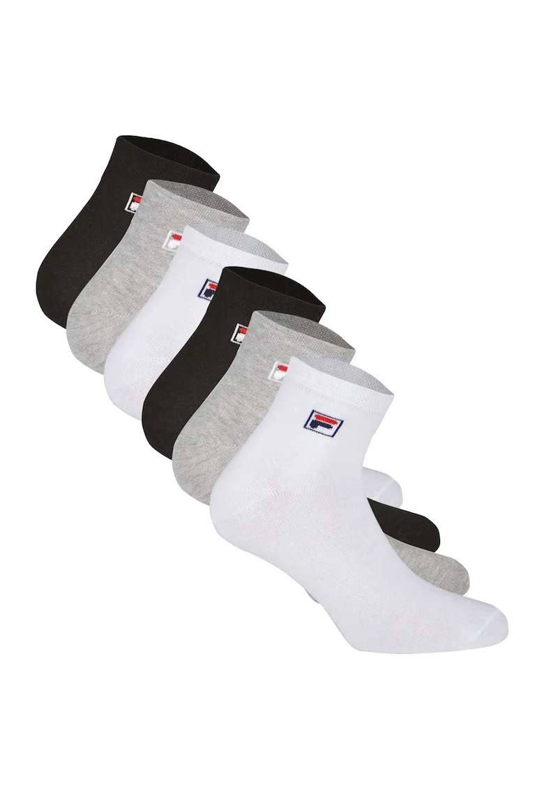 Set de sosete lungi unisex - 6 perechi, Alb/Negru/Gri