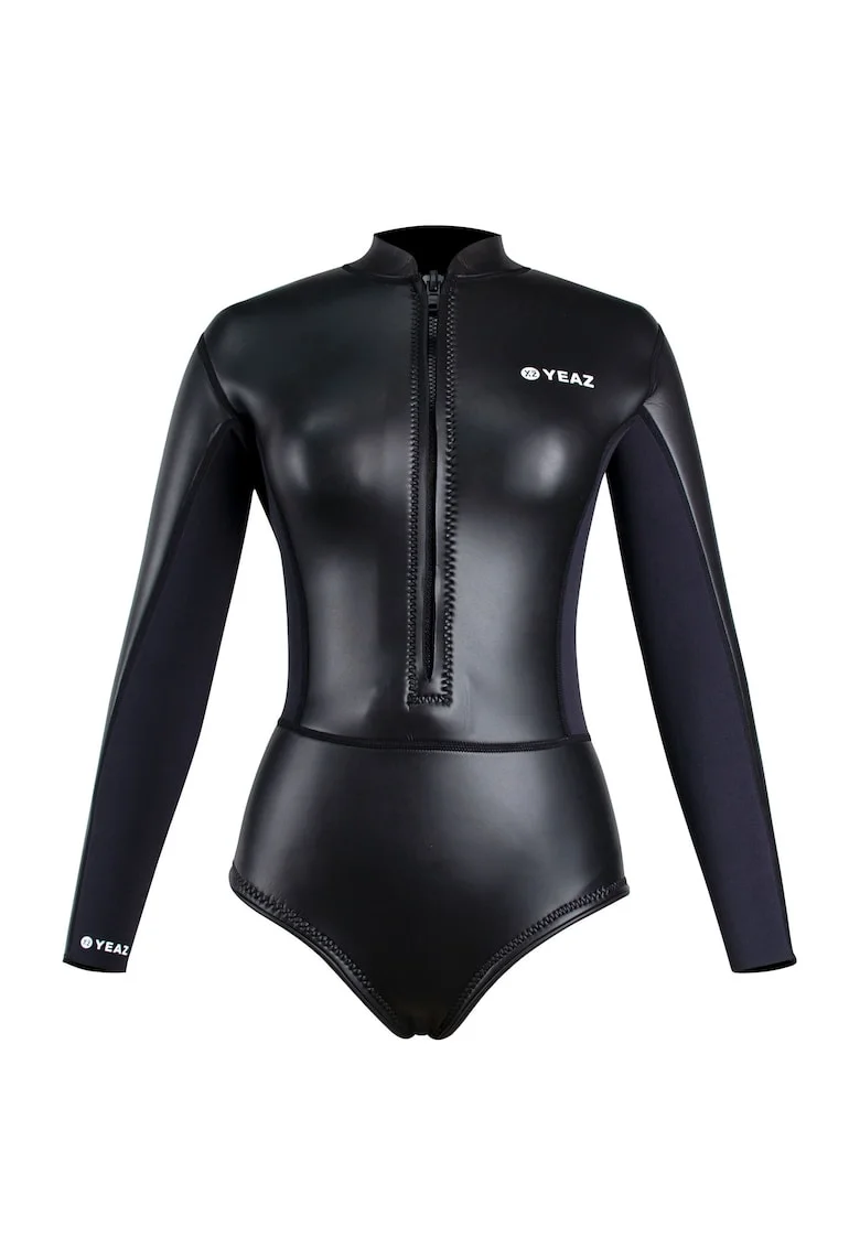 Costum de surf cu imprimeu logo Neosuit, Negru