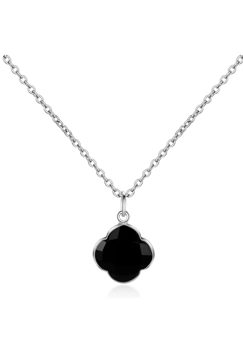 Colier de argint veritabil 925 decorat cu onyx CAPUCINE 29567, Argintiu