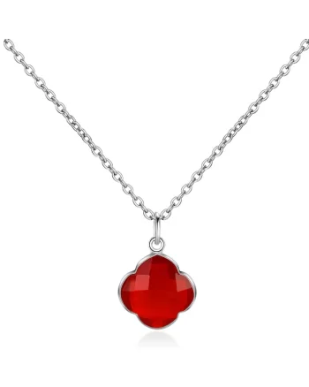 Colier cu pandantiv onyx Capucine 29583, Argintiu