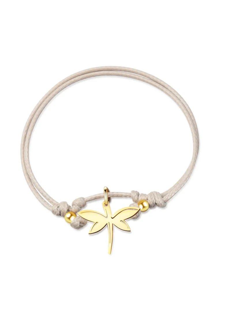 Bratara-snur cu talisman libelula Libellule, Auriu