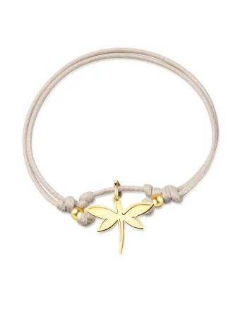 Bratara-snur cu talisman libelula Libellule, Auriu