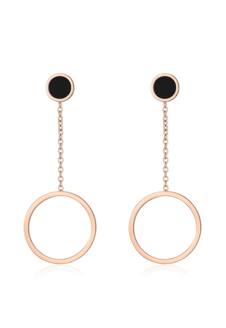 Cercei drop de otel inoxidabil, Auriu rose