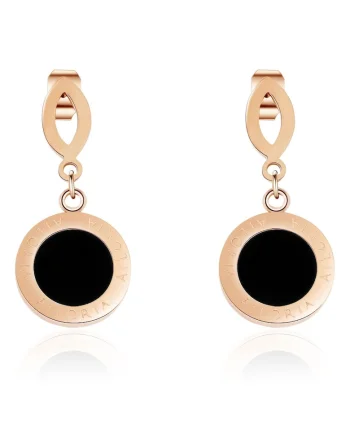 Cercei drop de otel inoxidabil, Auriu rose