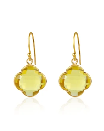 Cercei de argint veritabil cu topaz Capucine, Auriu