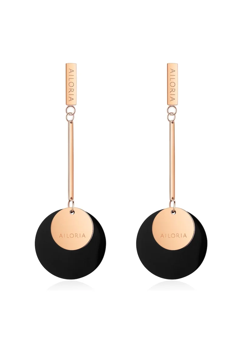 Cercei drop de otel inoxidabil, Auriu rose