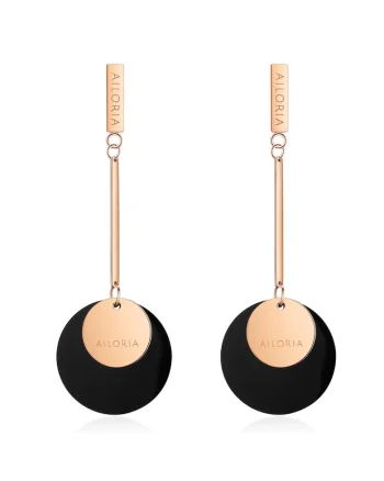 Cercei drop de otel inoxidabil, Auriu rose