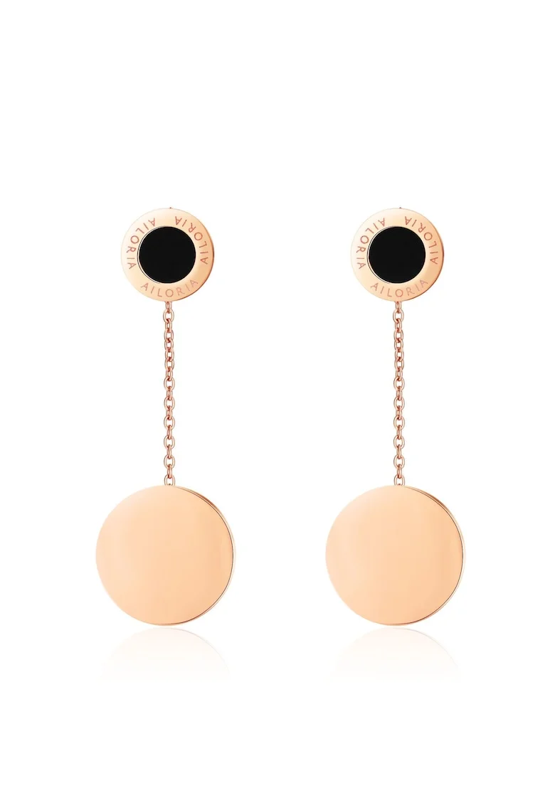 Cercei drop de otel inoxidabil, Auriu rose